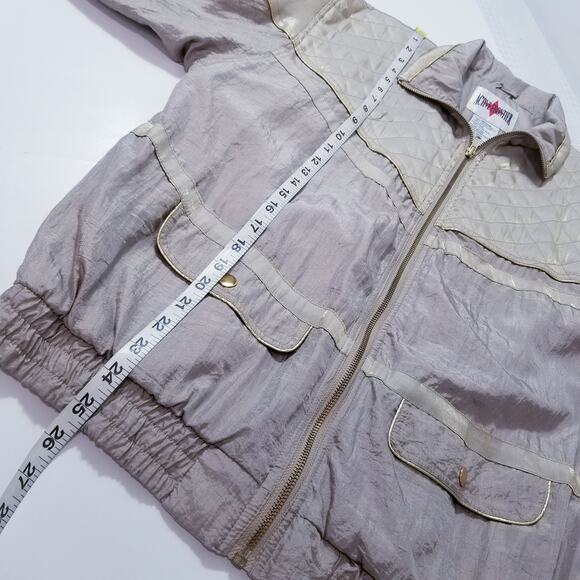 Retro Active Frontier Quilted Iridescent Bomber Jacket - Picture 7 of 11